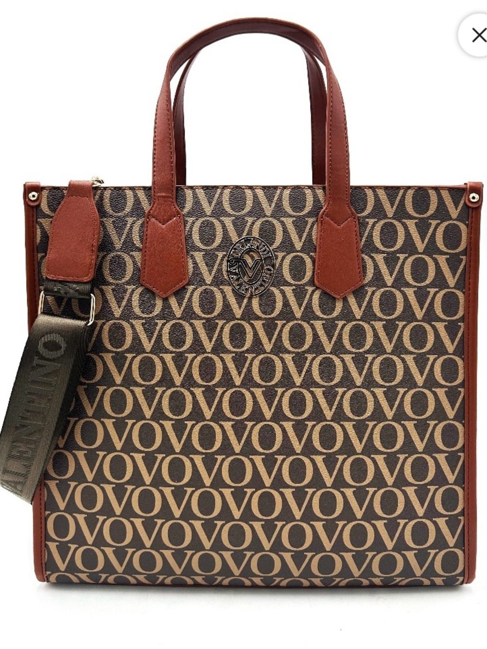 NWT Valentino Orlando LargeTote Bag in Brown and Tan
